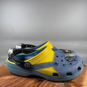 Crocs Classic Clog Minions Despicable Me Blue Yellow Denim Print Womens 9 Mens 7